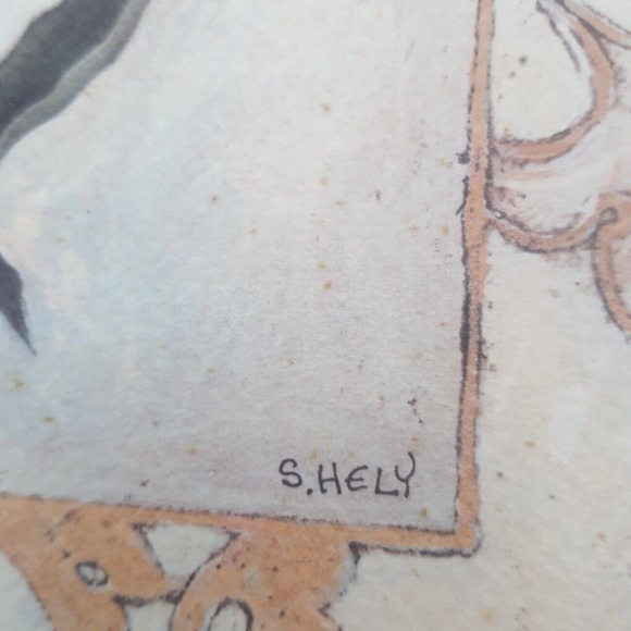 Vtg Wood Italian Floral Serving Tray Artist Signed Shelley Hely Platter Antique - Picture 2 of 16